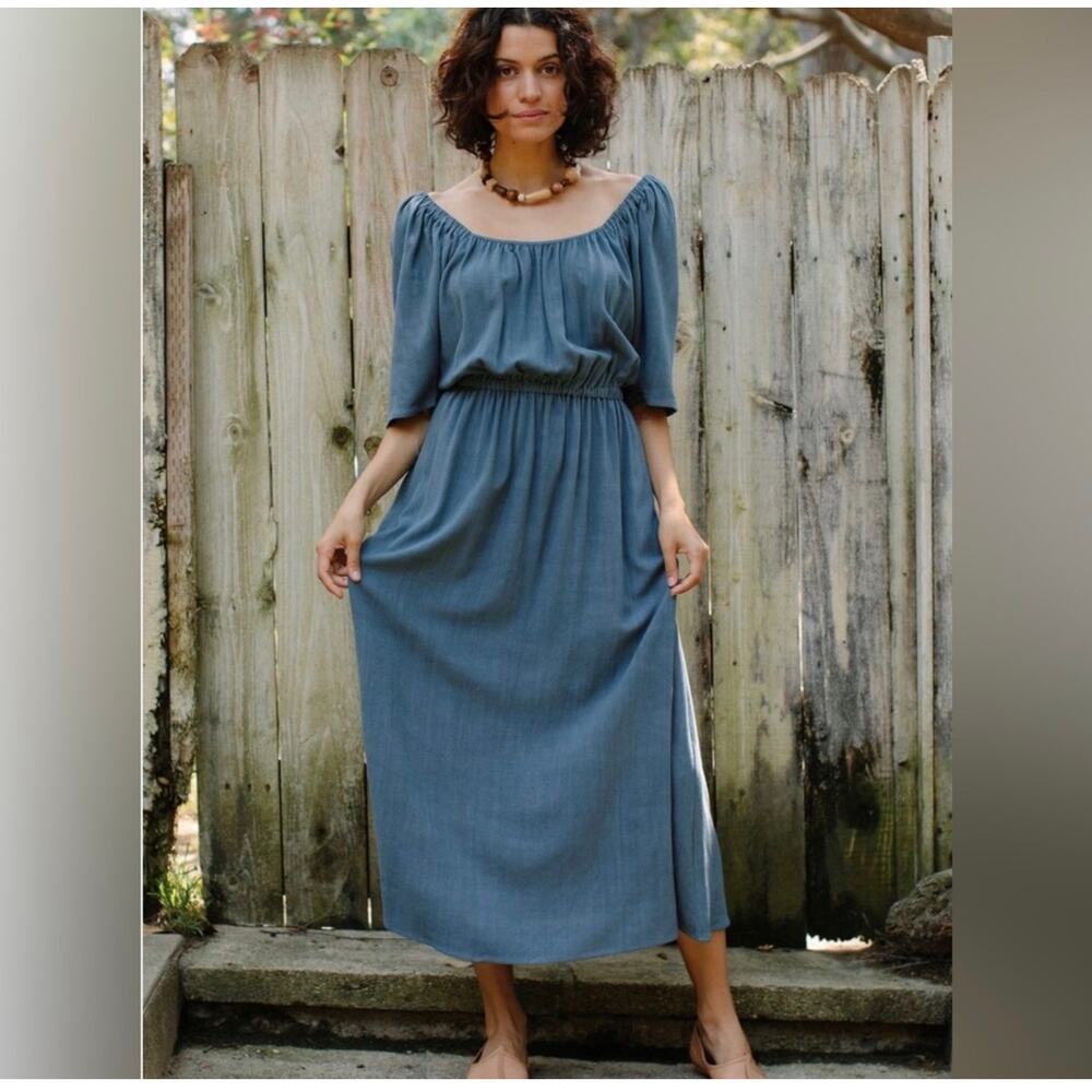 Rachel Pally linen boho lagenlook Eva Midi Dress XS